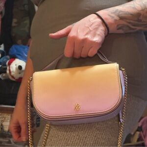 Tory Burch Pink and Yellow Crossbody Bag